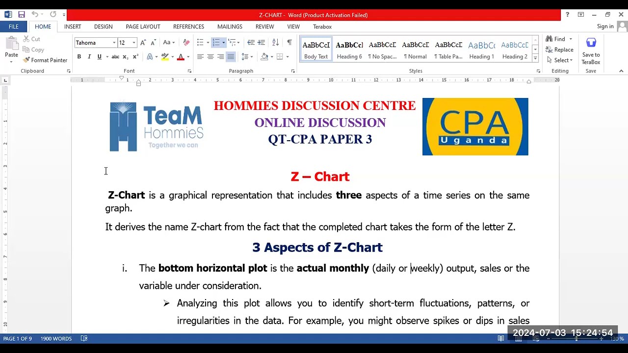 Z CHART SESSION