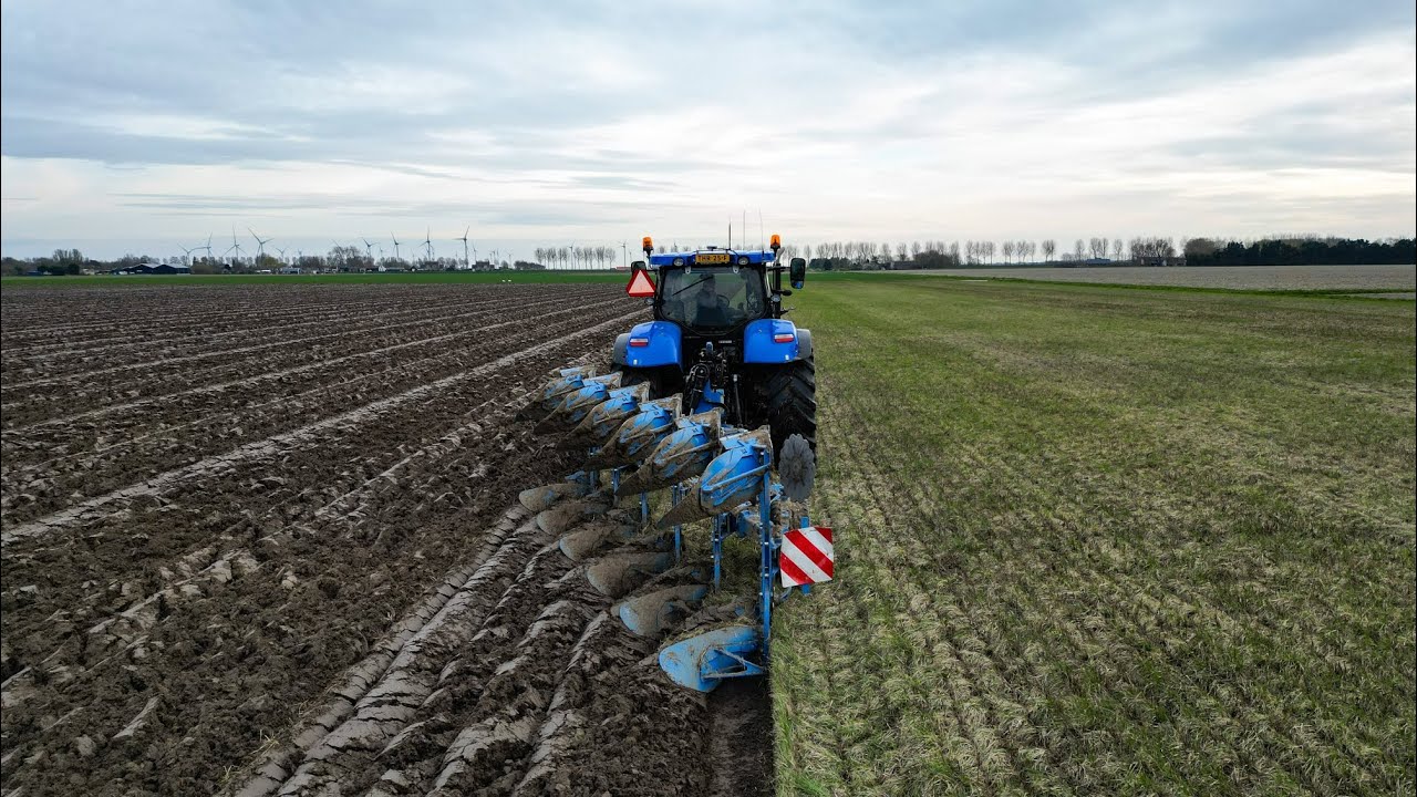 On-Land ploughing | bovenover ploegen | New Holland T7.220 | Lemken 6-schaar