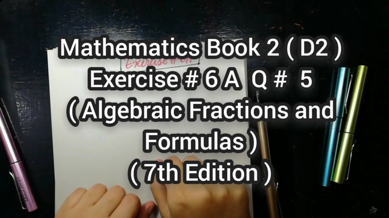 Mathematics Book 2 (D2) | 7th Edition | Exercise # 6 A | Q # 5  ( a to f ) | in Urdu\Hindi