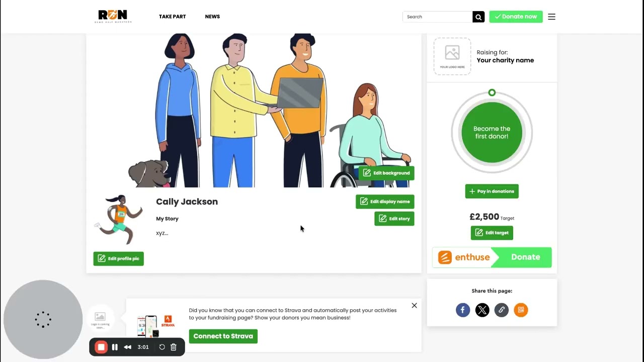 3. Customising Your Official Fundraising Page on Enthuse 🎉
