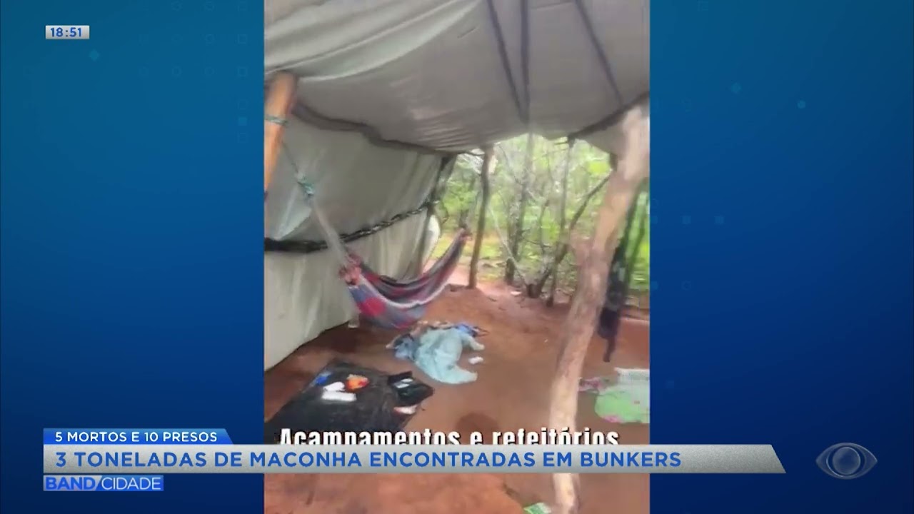 Três toneladas de maconha encontradas em bunkers - Band Cidade