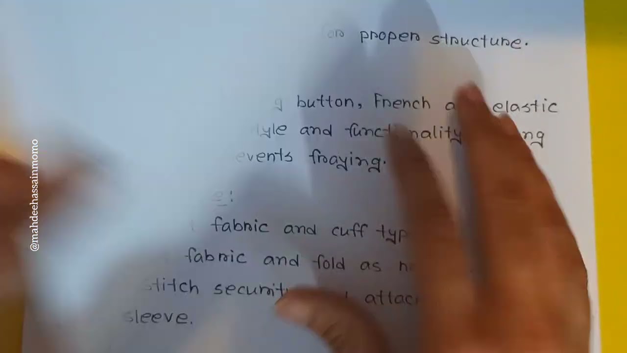 Sewing technology lab report~ Work specimens of different parts of a shirt- pocket, cuff and collar
