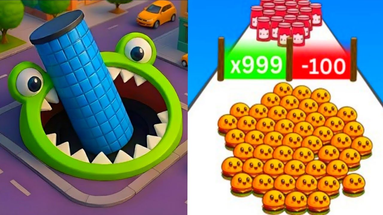 Food Run Vs Hole.io MAX LEVEL Gameplay Walkthrough Android IOS Most Update Viral Games!