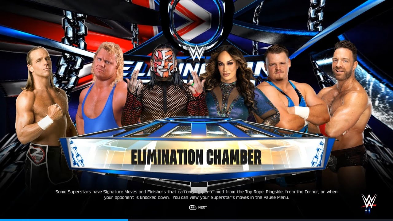 WWE 2K25 - JEFF VS SHAWN VS LA KNIGHT VS BRITISH VS TAMINA || ELIMINATION CHAMBER || PS5 PRO 4K60 ||