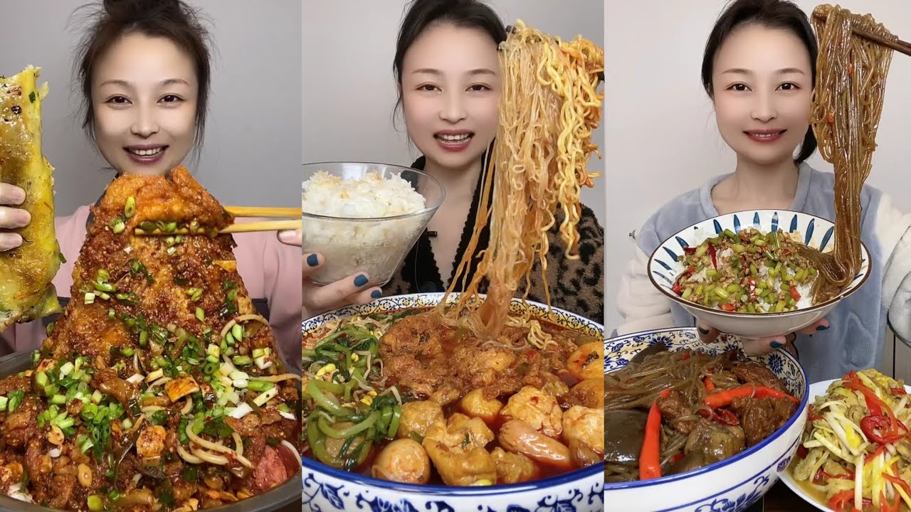 Mukbang Challenge Eating Spicy 🔥🥵 Noodles 🍜 Fire noodles🍜🍛Chinese food