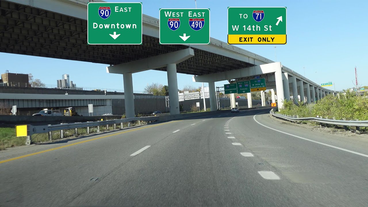 Cleveland, Ohio - EB I-480 to NB SR-176 to WB I-90