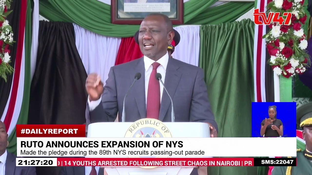 President Ruto announces expansion of NYS; recruitment to grow from 18,000 to 100,000 youths