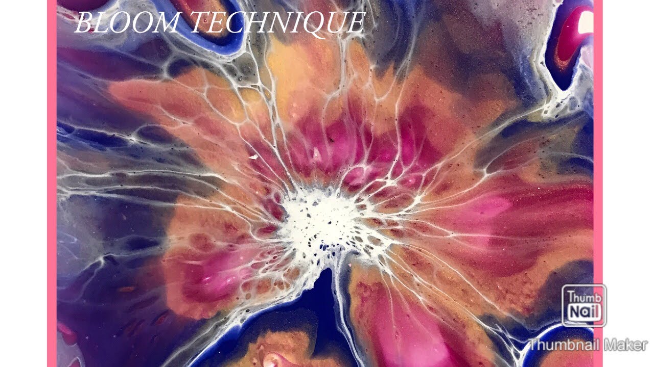 (413) Bloom Technique, Shelee Art Style, Acrylic Pouring Painting, Carole&rsquo;s Art Room