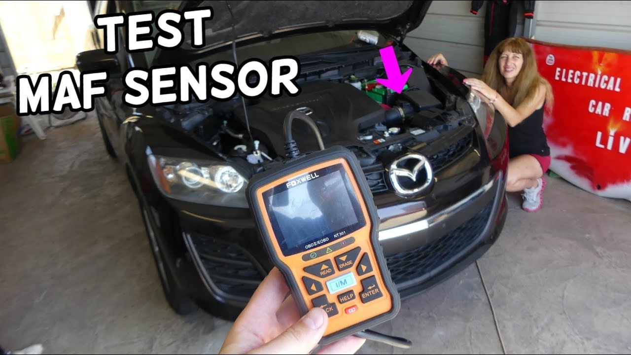 HOW TO TEST MASS AIR FLOW SENSOR ON MAZDA CX-7 CX7.  MAF SENSOR TEST