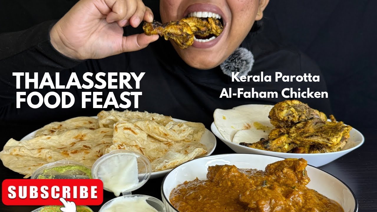 Kerala Parotta, Al-Faham, Chicken Chetinad Mukbang 🍗🔥| Thalassery Food Feast | No Talking ASMR