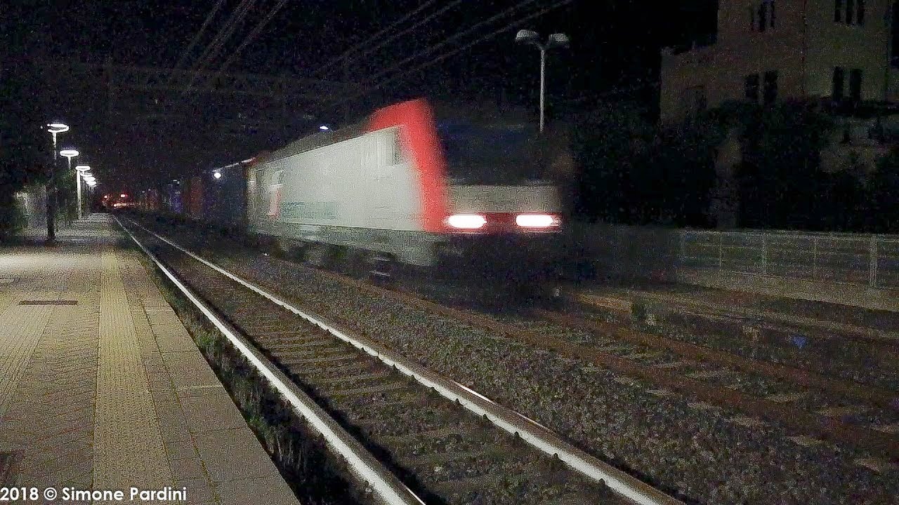 Caimano, tigre ed E483 MIR: 3 merci notturni a Navacchio! (Linea Firenze-Pisa)