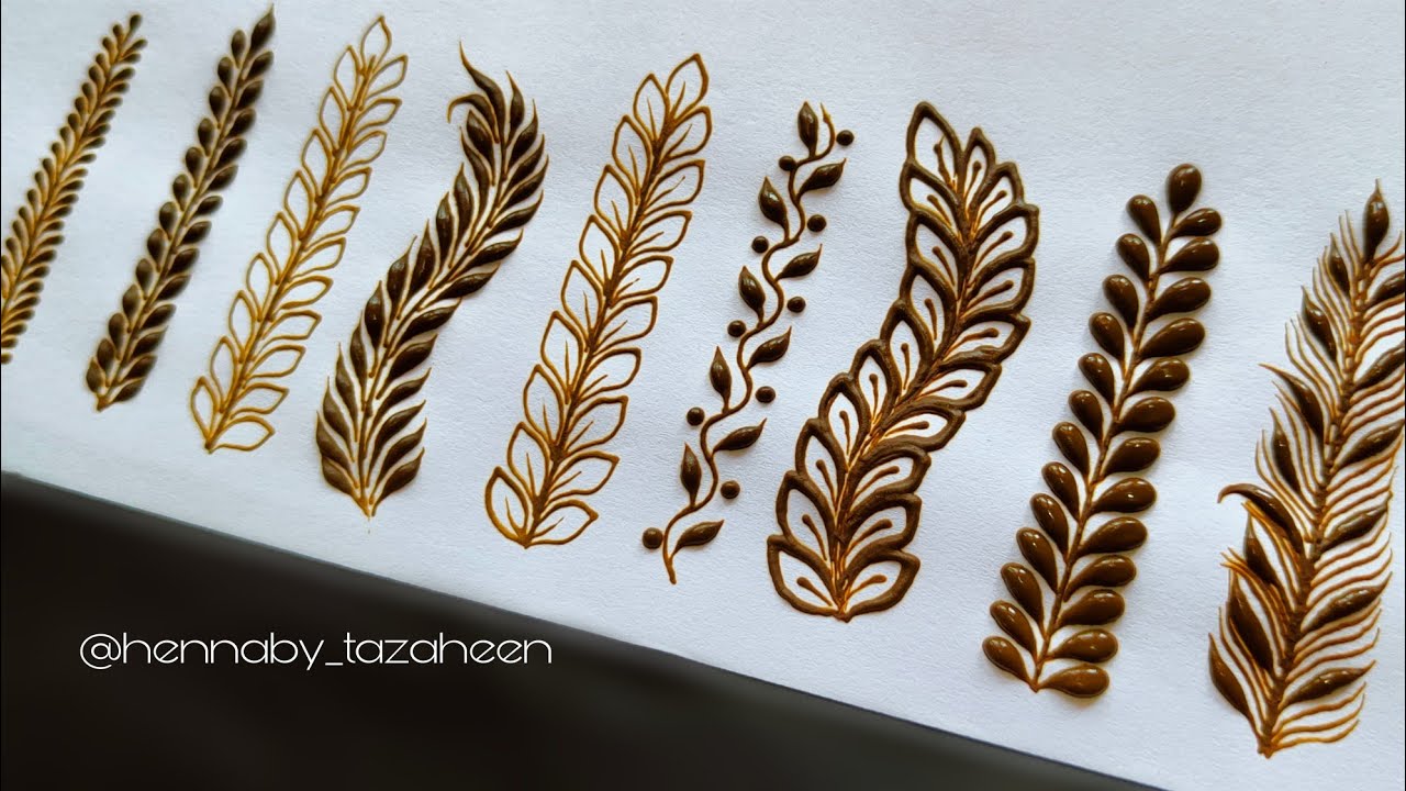How To: 13 Different Henna Vines/ Leaves || @TazaheenArt