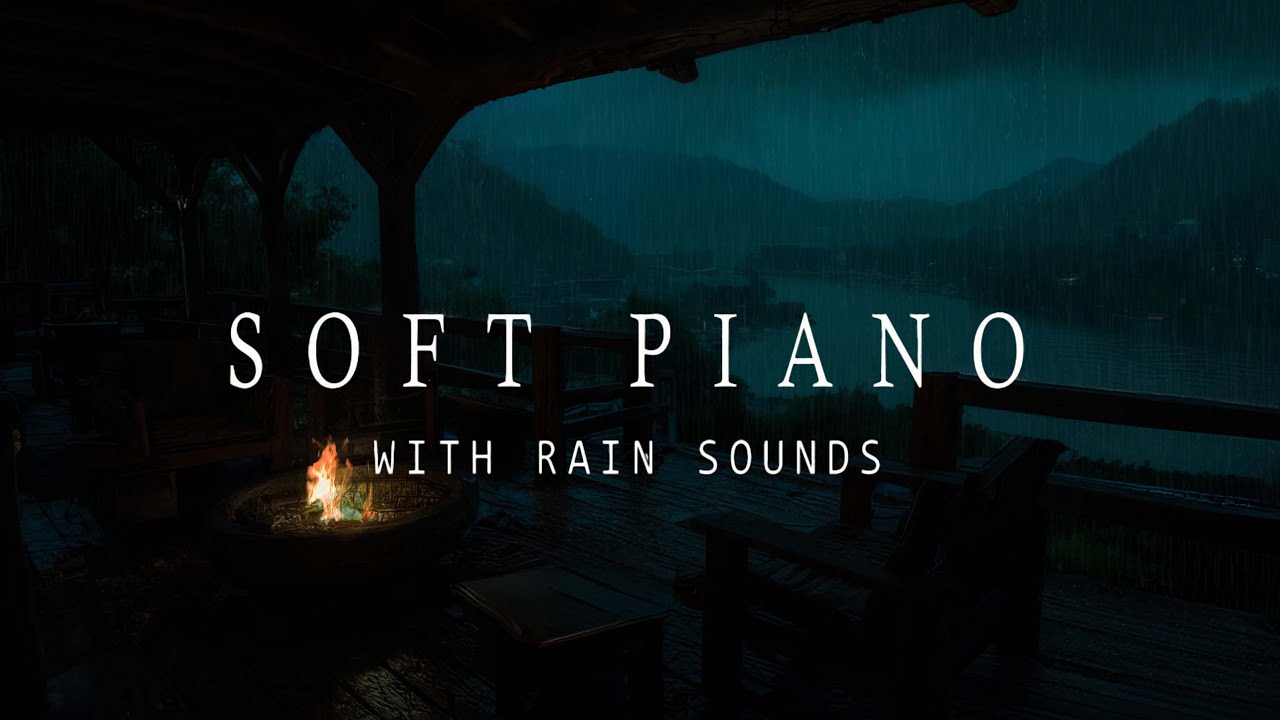 Gentle Rain Sounds at a Quiet Riverside Porch 🌧 (No Ads) Dark Night Ambience for Sleep & Relaxation