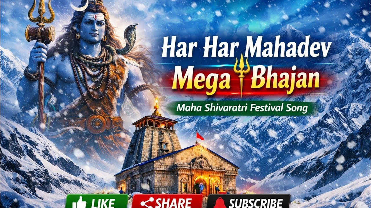 हर हर महादेव मेगा भजन | महाशिवरात्रि स्पेशल महागीत | डमरू बजे कैलाश में 🔱