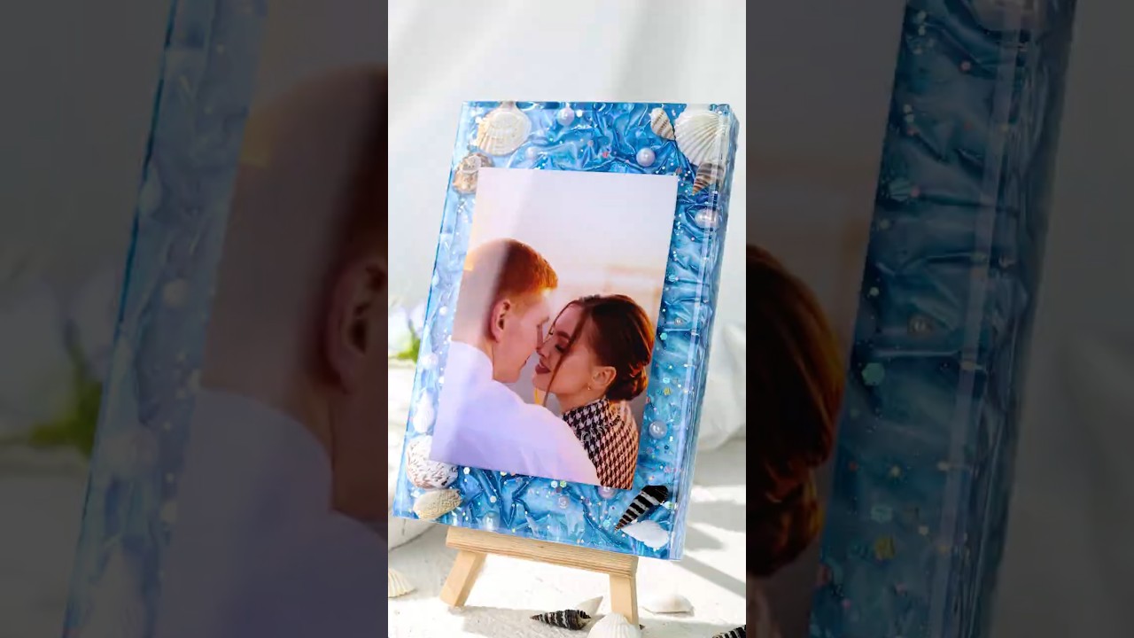 Ocean Resin Frame， #heyclear #BeachMemories #lovestory  #handmadeart  #resinart  #resinframes