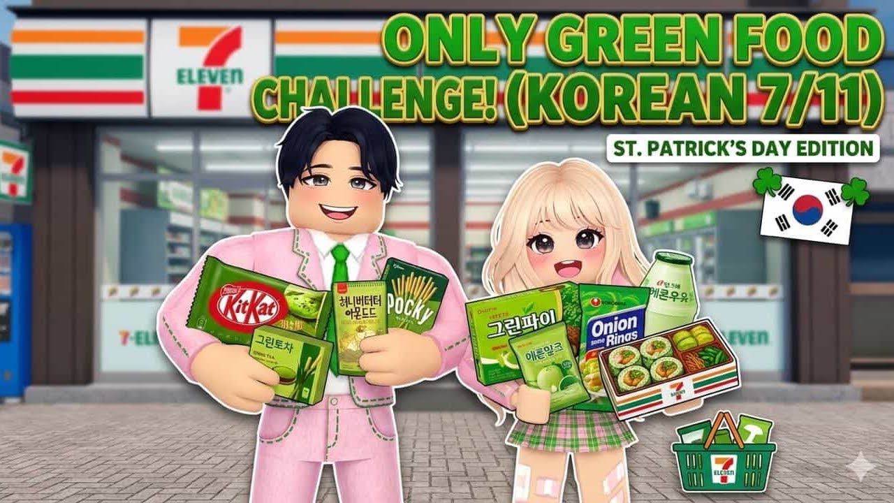 🍀eating ONLY green food at 7ELEVEN ♡₊˚ ☘️・