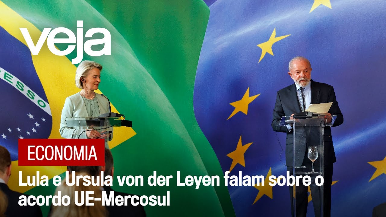 Lula e Ursula von der Leyen falam sobre o acordo UE–Mercosul