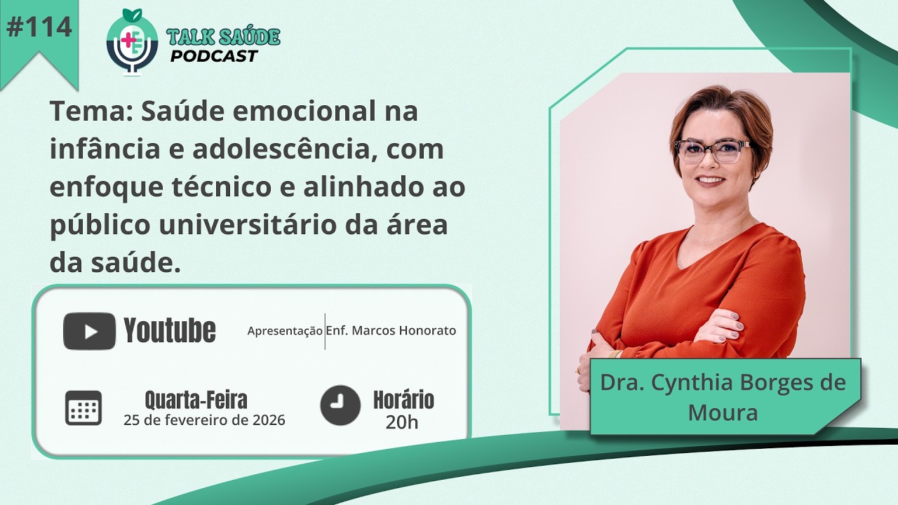 Convidado:Dra. Cynthia Borges de Moura | Tema: Saúde emocional para crianças e adolescentes | EP#114