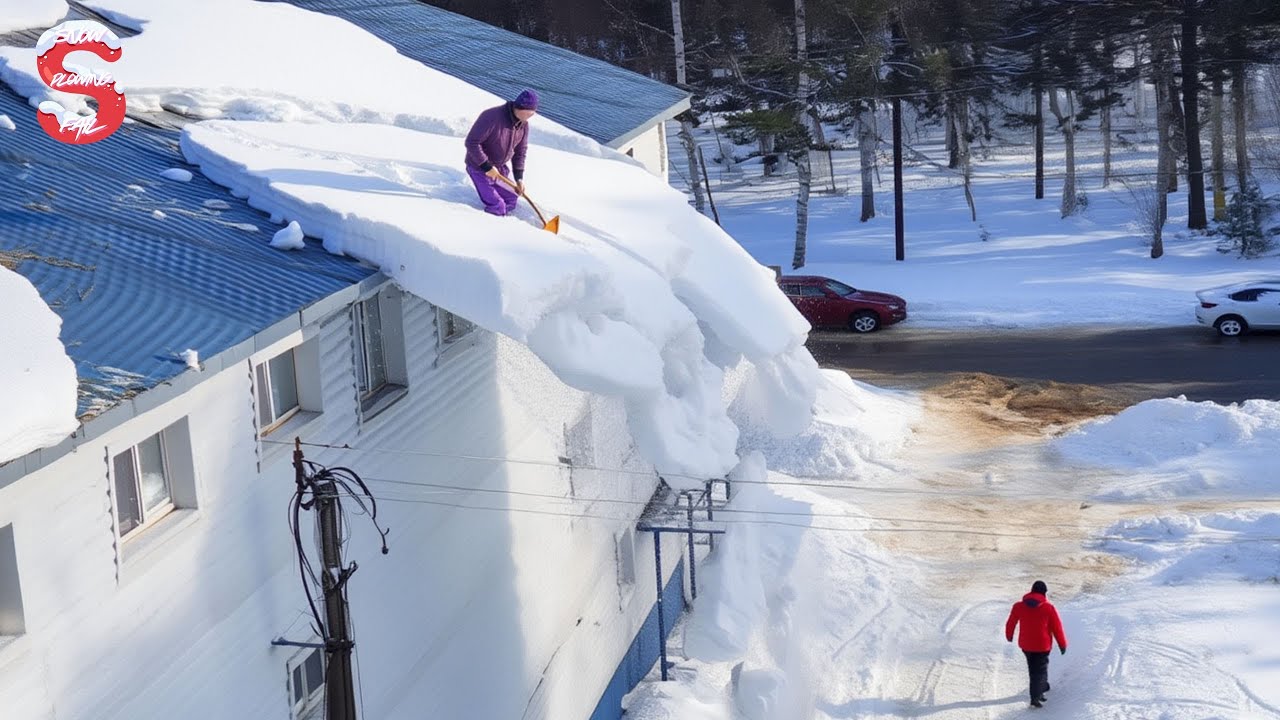 Skilled Snow Removal: Massive Roof Avalanche | Extreme Challenging Roof Snow Clearing Moments #6