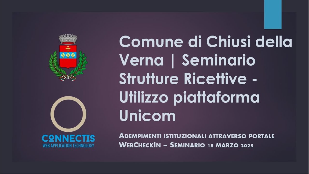 Comune di Chiusi della Verna | Strutture Ricettive - Utilizzo WebCheckIn - 18 Marzo 2025