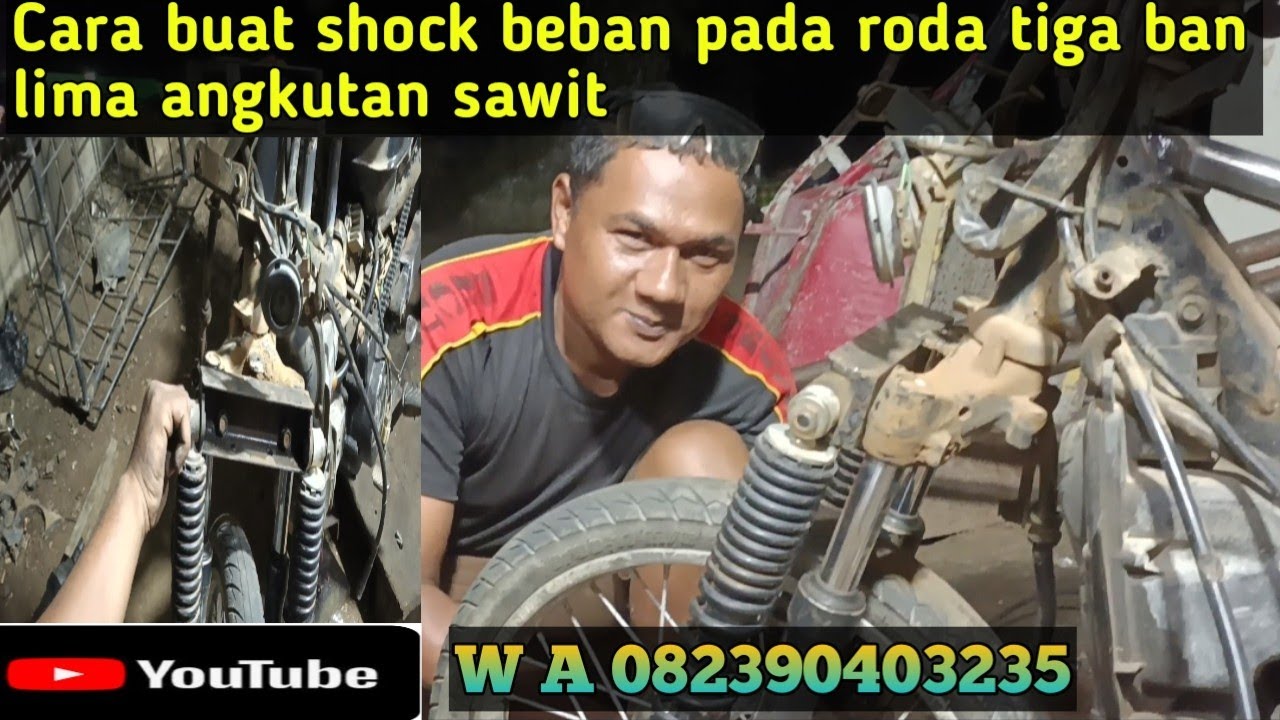 Cara buat shock beban pada roda tiga ban lima angkutan sawit