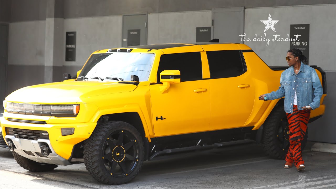 ASAP Rocky Jumps Into His Brand New Electric Hummer He Shares With Rihanna