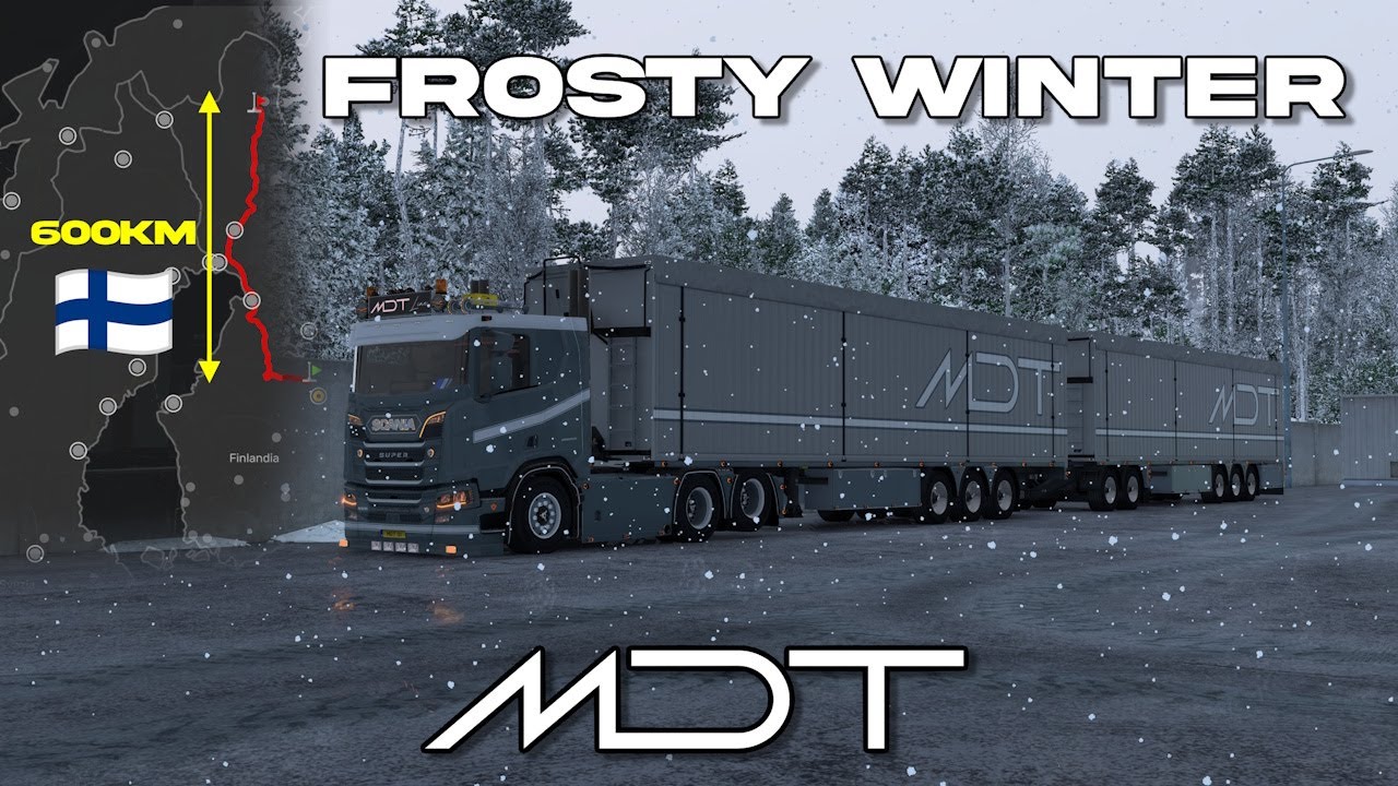 MDT | SCANIA FLATCAB - NORDIC HORIZON DLC - FROSTY WINTER GAME PLAY