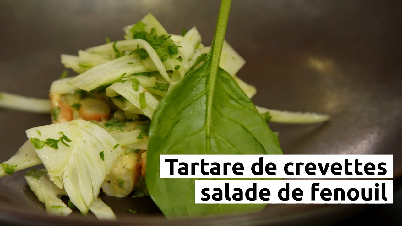 Tartare de crevettes et salade de fenouil