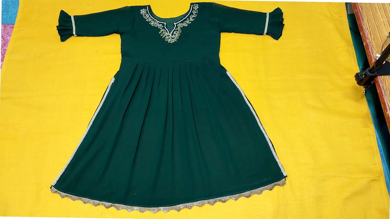 naira dress cutting and stitching for baby girl 4-5 year ! slit kurti for girls #naira#slitkurti