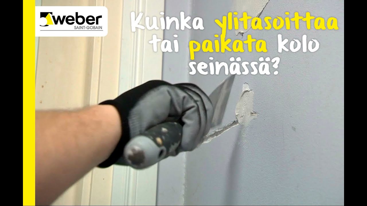 TY&Ouml;VIDEO | Kuinka paikata tai ylitasoittaa kolo sein&auml;ss&auml;? | weber maxfill Valkoinen paikkausmassa