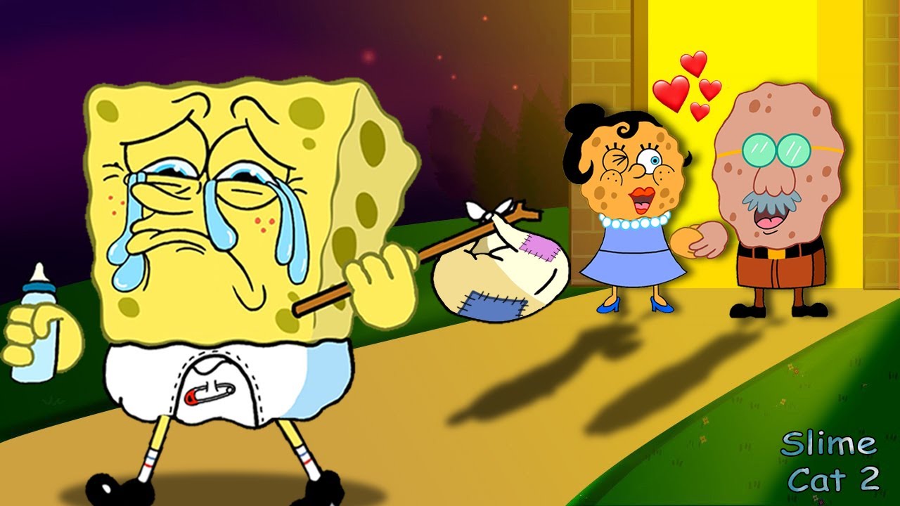Spongebob!!! Please Come Back Home |Spongebob Animation Mukbang | SLIME CAT 2