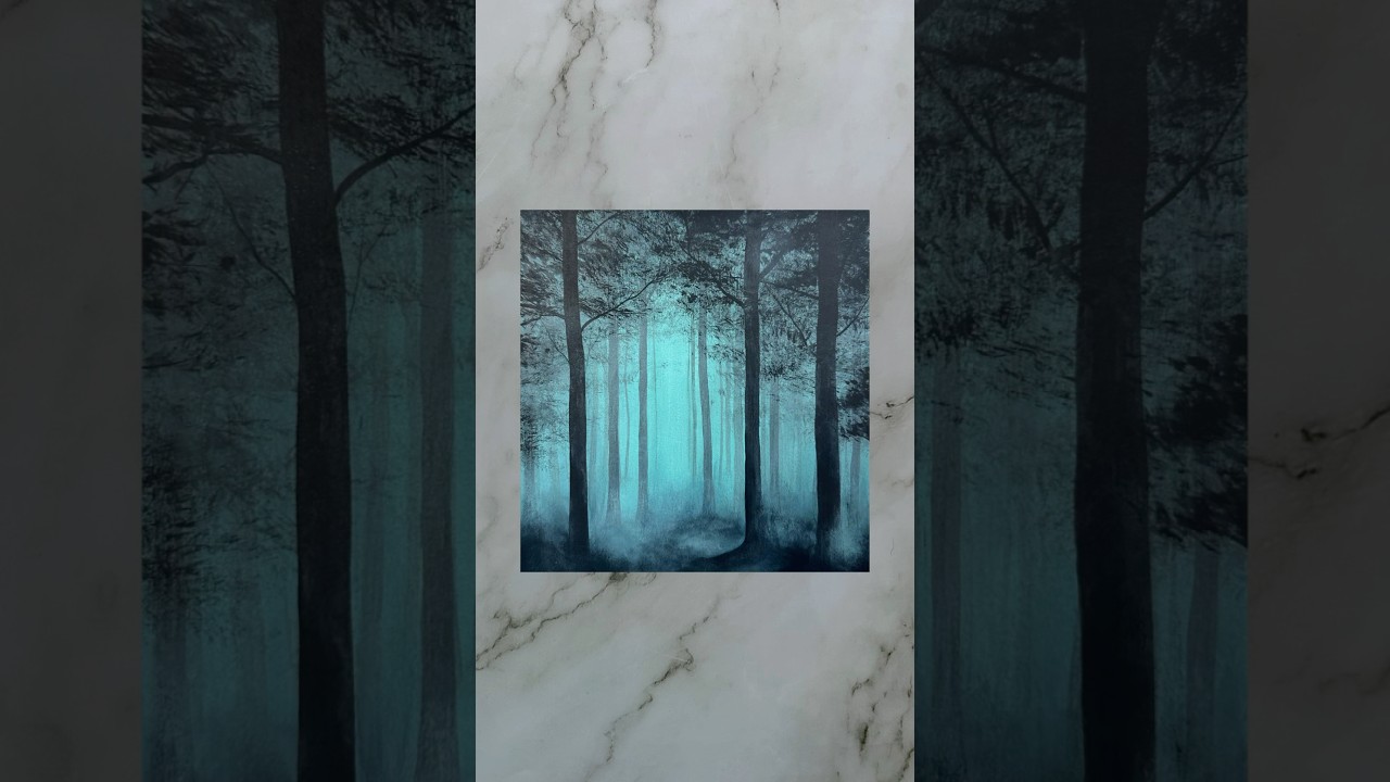 foggy forest 🌲🖤🌫️ #art #painting #artwork #artist #shorts