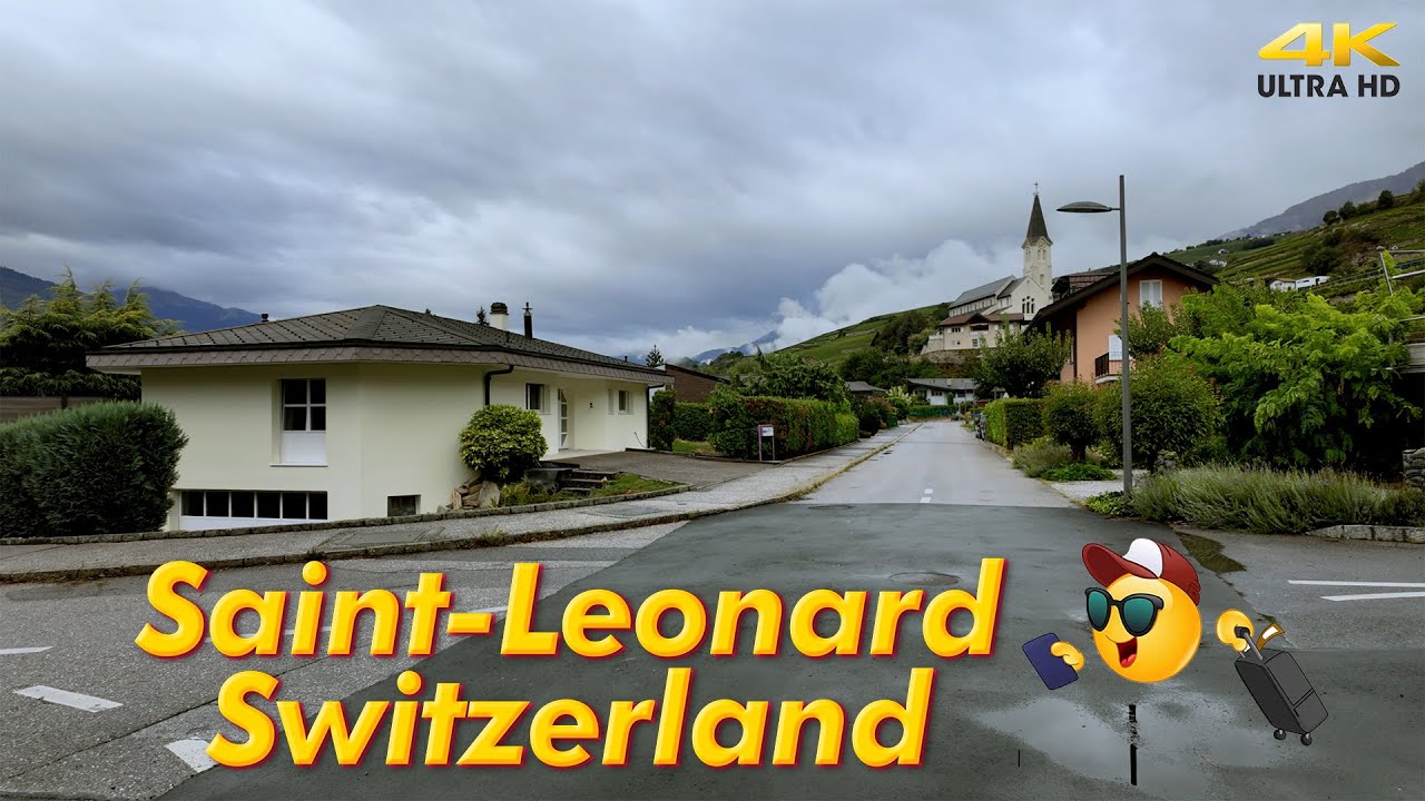 Saint-Leonard Switzerland walk around town. Outdoor Travel