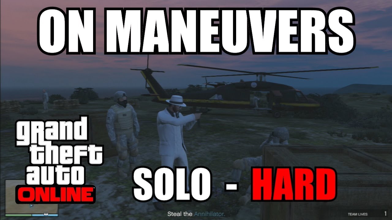 GTA Online - On Maneuvers - SOLO - HARD - Good Farming Mission Before Rooftop Rumble - patch 1.13