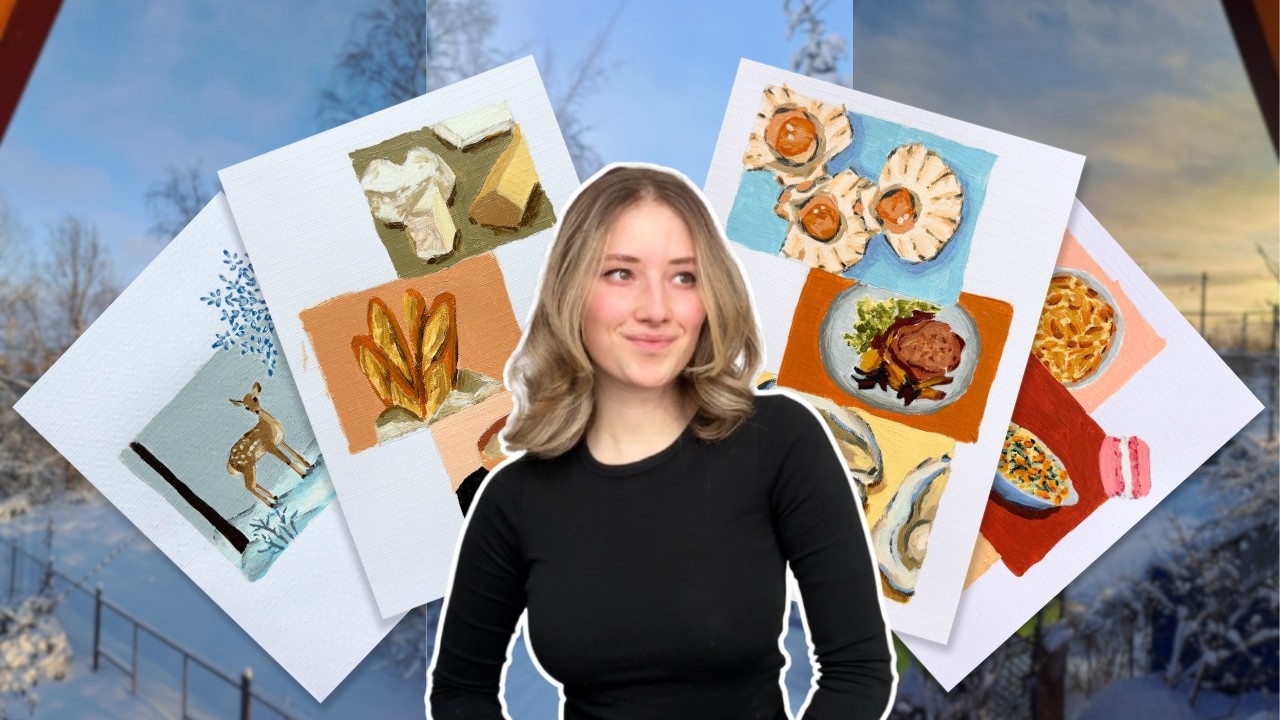 Я нарисовала свою зимнюю еду, которая приносит мне утешение, во Франции.