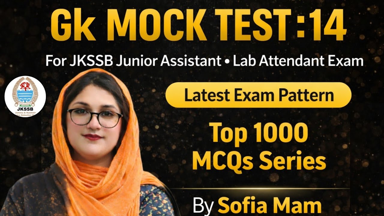 JKSSB JUNIOR ASSISTANT || LAB ATTENDANT | | GS TEST 13 || IMPORTANT QUESTION SERIES .