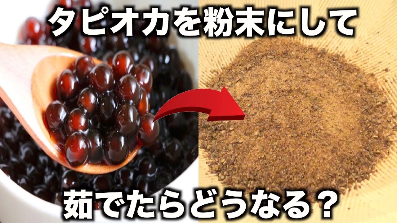 タピオカを粉末にして茹でたら◯◯ができました…。【実験･閲覧注意】