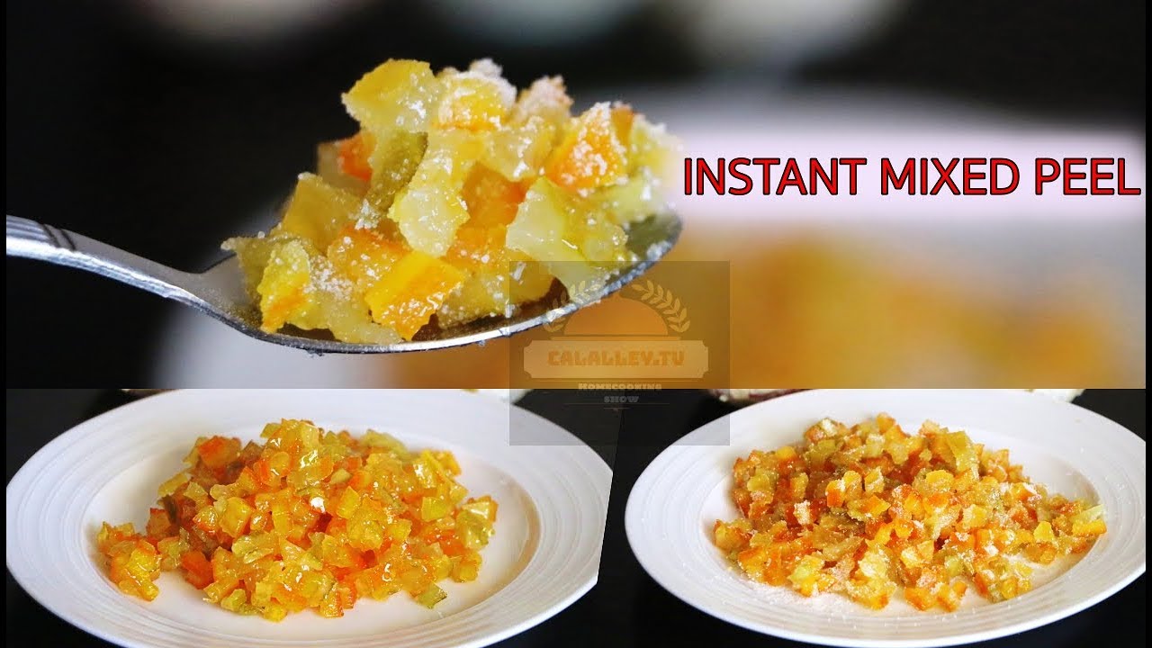 How to make mixed peel | Candied Citrus Peel | Instant