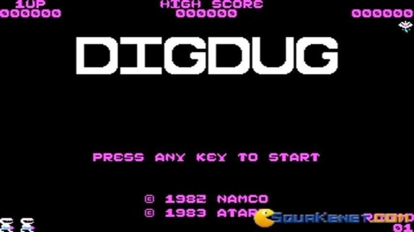 DigDug gameplay (PC Game, 1983)