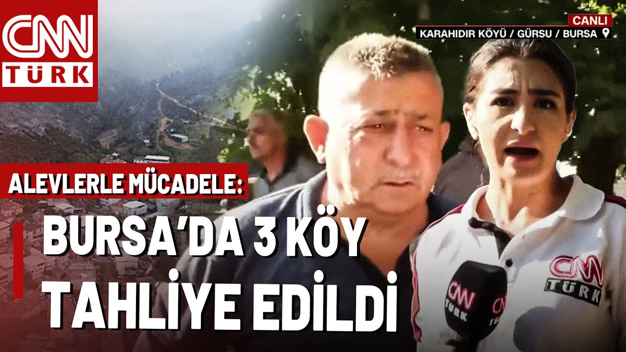 Bursa'da Tahliye Edilen Köyde Şu An! Yangının Enerjisi Düştü: CNN TÜRK Yangın Bölgesinde...