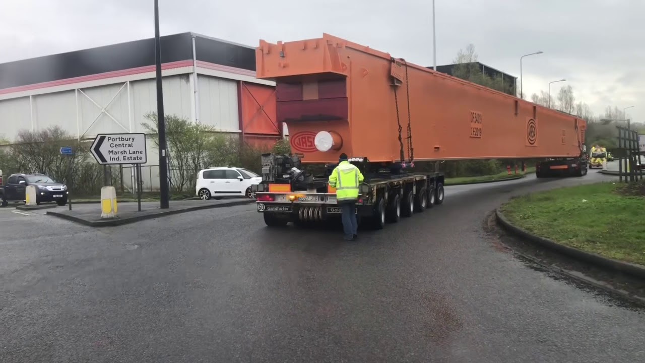 DCS Logistics Abnormal Load Escort Services - 55M x 100t overhead crane Beams