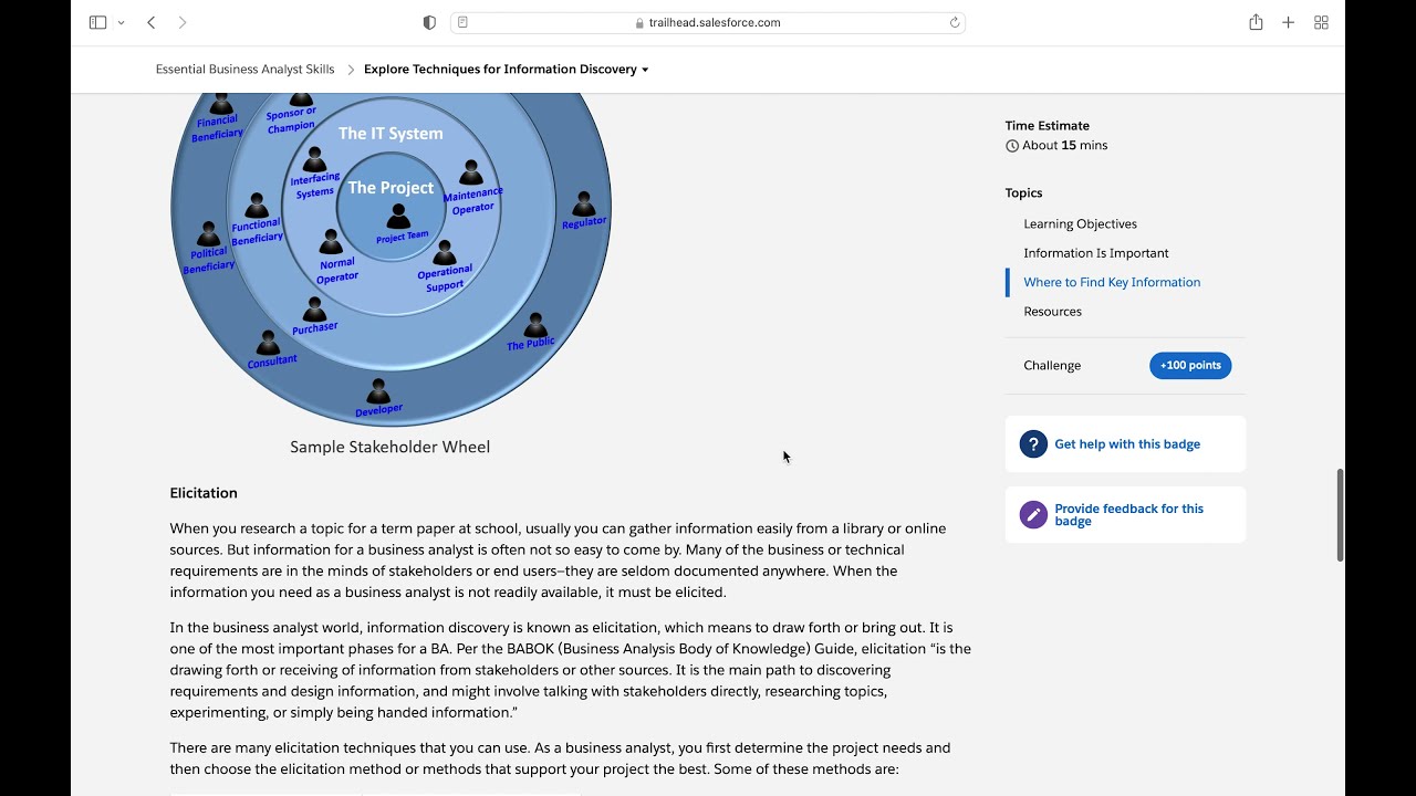 Explore Techniques for Information Discovery | Salesforce Trailhead module quiz
