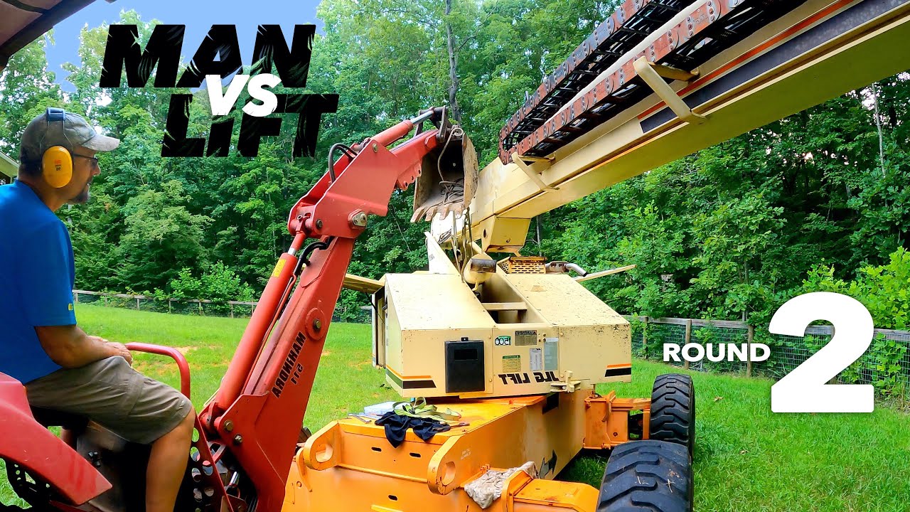 Boom Lift Repair - Main Hydraulic Cylinder. What a BEAST! & Cutting Down Dead Trees.