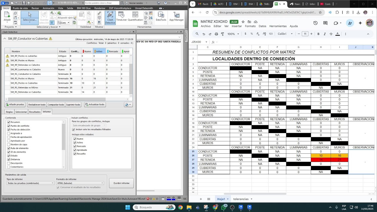 DETECCIÓN DE INTERFERENCIAS Y MATRIZ DE CONFLICTOS