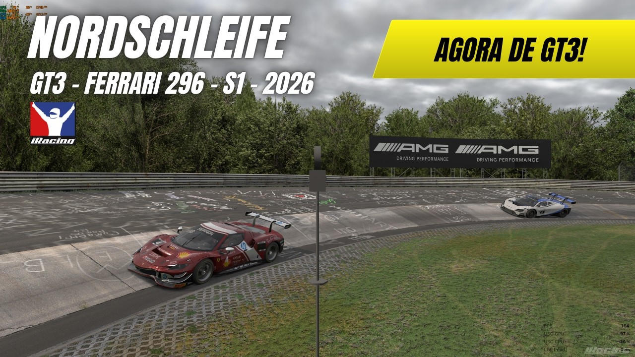 Agora com um carro rápido! Nordschleife - Season 1 - 2026 - GT3 - Ferrari 296 - iRacing