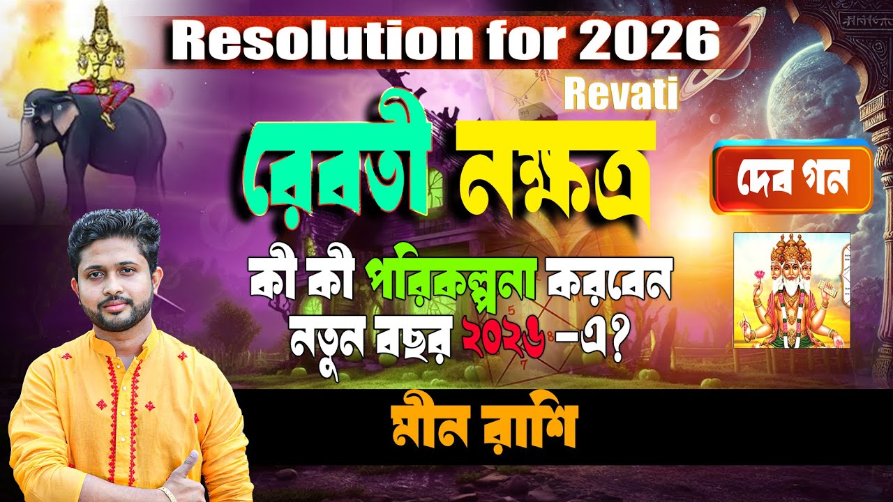 2026। নতুন বছর কেমন যাবে রেবতী নক্ষত্রের? Reboti Nakshatra । রেবতী নক্ষত্র ,দেব গন,মীন রাশি♒।