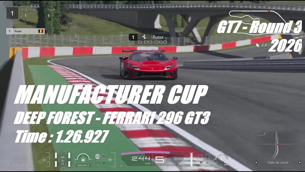 GT7 2026 Manufacturer Cup (Ferrari 296 Gt3) Round 3 - Deep Forest - Fast Lap