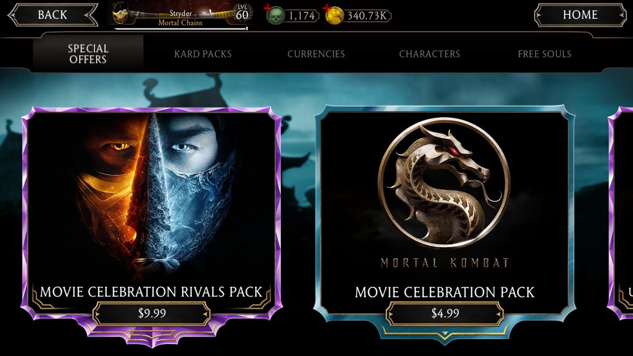Mortal Kombat Movie (2021) Bundle Packs Opening Movie Celebration - MK Mobile | Stryder Force