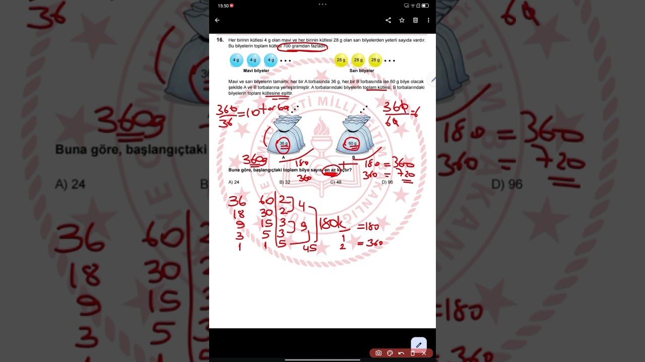 LGS 2024 Matematik &ccedil;ıkmış soru &ccedil;&ouml;z&uuml;m serisi 16.soru (sorunun konu i&ccedil;eriği ile mini anlatımlı)