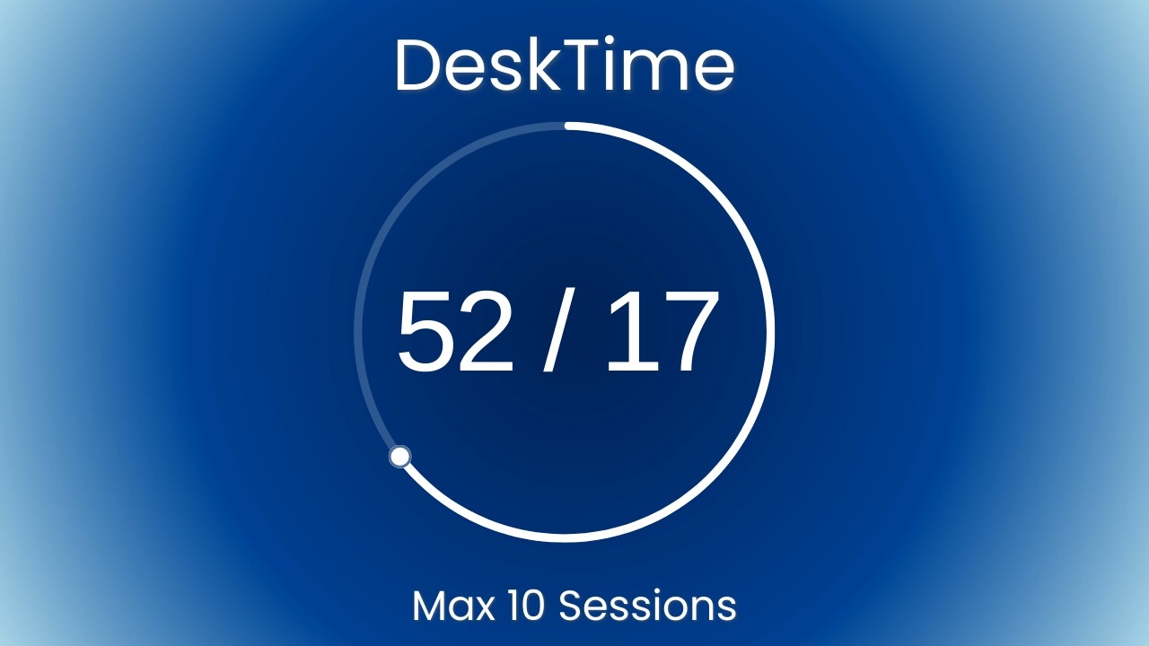 DeskTime Pomodoro 52/17 | Deep Ocean Midnight Calm 💙 10 Sessions | #003366 #006994 #4682B4